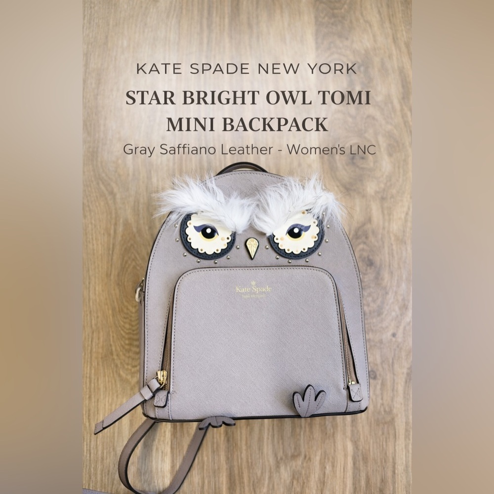 Kate Spade New York Star Bright Owl Tomi Mini Backpack Gray